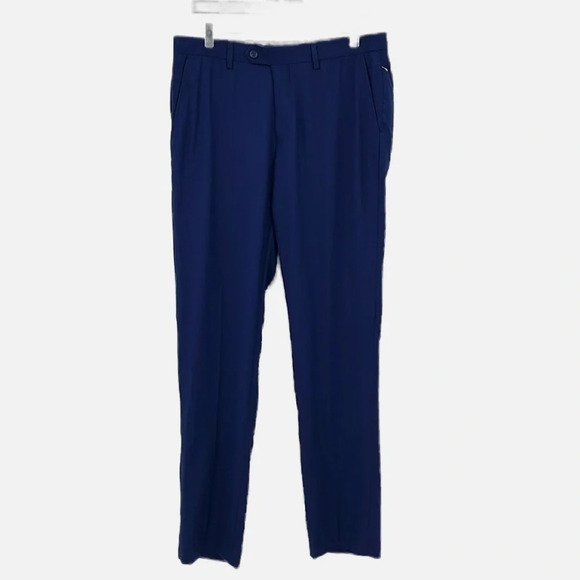 ZNT18 Flat Front Dress Suit Trouser Pants in Blue - NWOT - Size 33 - Picture 1 of 4